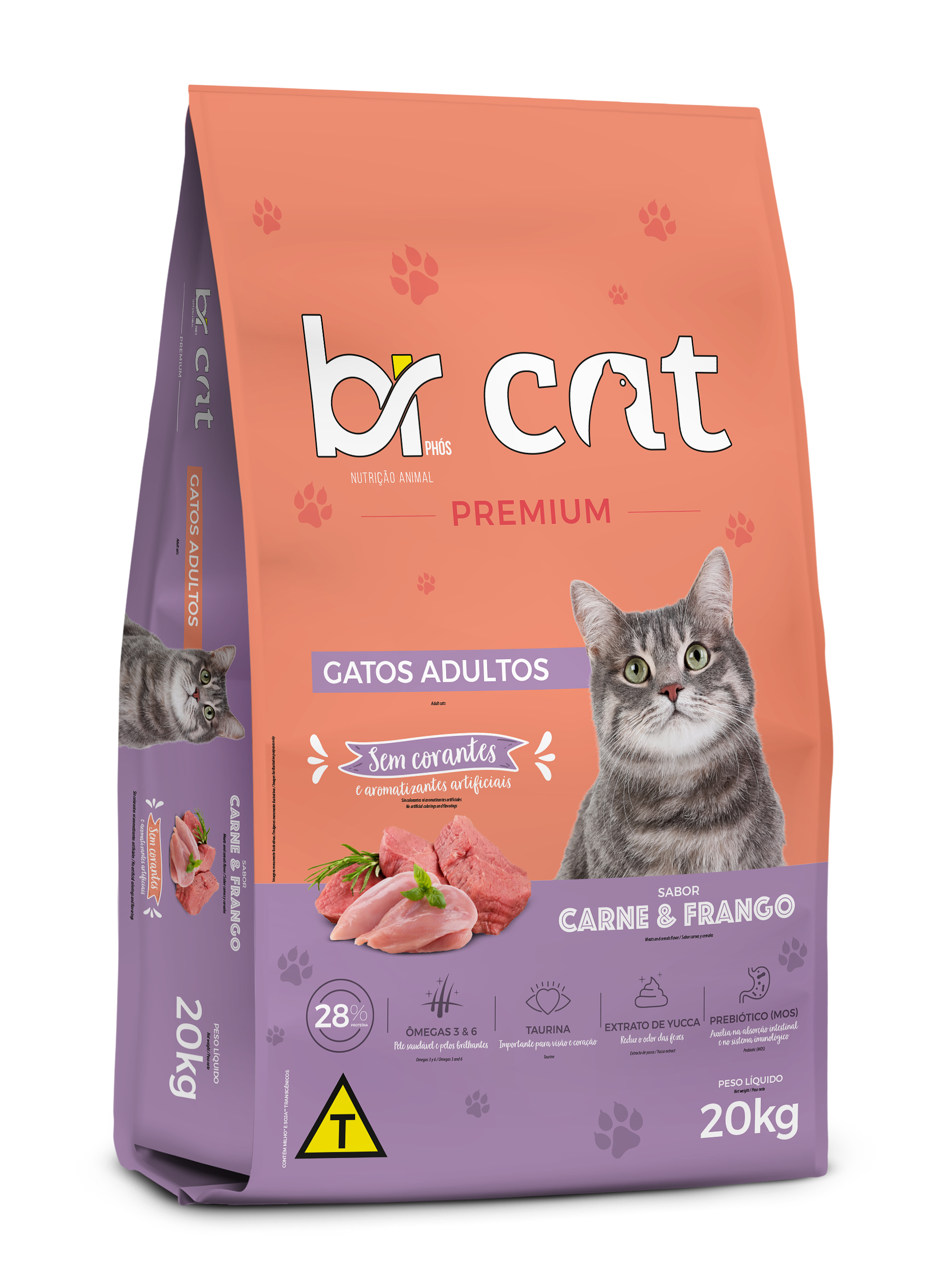 Ração Br Cat Premium Gatos Adultos Frango e Carne 10,10 kg