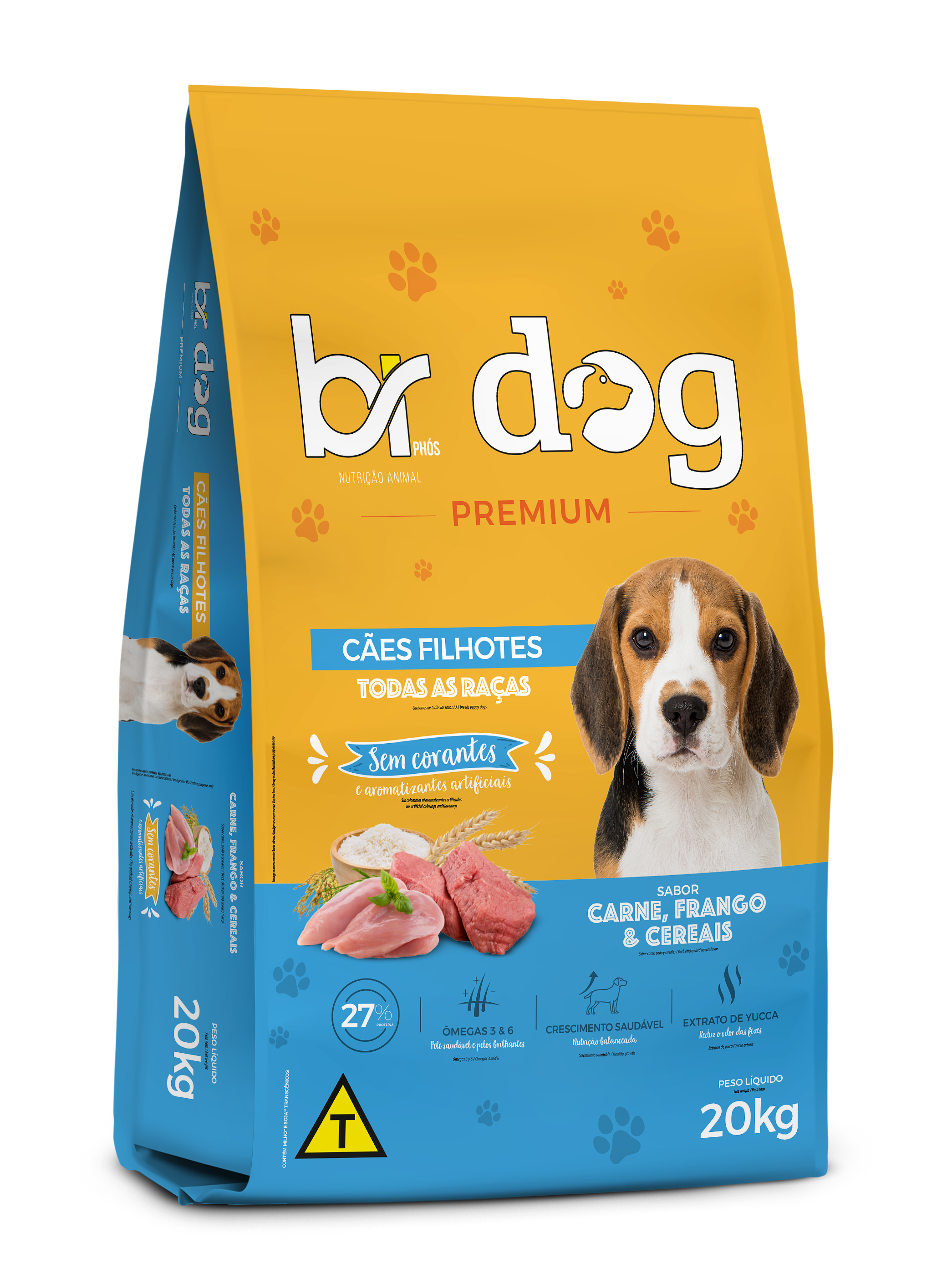 Ração Br Dog Premium Filhotes todas as Raças Carne, Frango e Cereais 10,10 kg