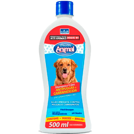 Shampoo Cães Doctor Animal Antipulgas Carrapaticida 500ml