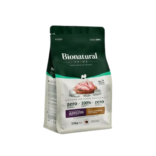 Ração Bionatural Prime Cães Adultos Porte Pequeno Sabor Frango, Blueberry, Coco e Aveia 2,5Kg