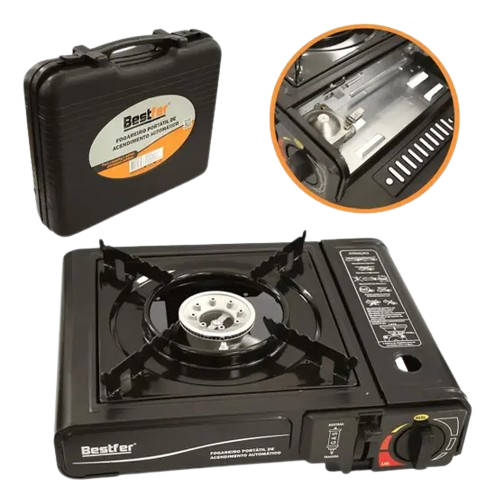 Fogareiro Fogão Portátil Acendimento Automático com Maleta Bestfer 
