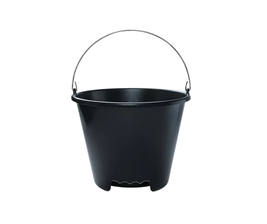 Balde Plástico Preto Multiuso Alça De Ferro Resistente 12 L