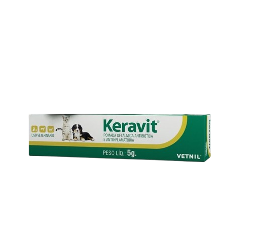 Pomada Oftalmologica Antibiótica Vetnil Keravit 5gCod. do Produto: 586 