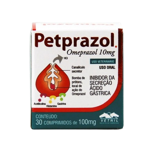Petprazol 10 mg Inibidor de Secreção Ácido-Gástrica Vetnil