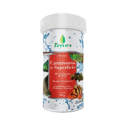Ração Poytara para Peixes Carnívoros de Superfície 85gr