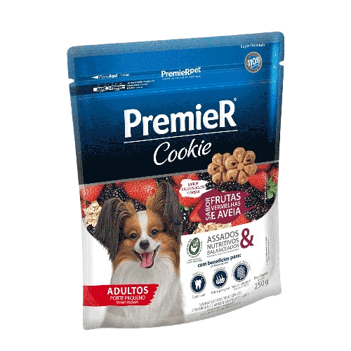 Premier Cookie Cães Adultos Porte Pequeno Frutas Vermelhas e Aveia 250 g