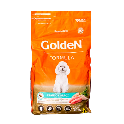  Ração Seca PremieRPet Golden Fórmula Frango e Arroz para Cães Adultos Raças Pequenas - 3kg