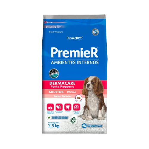 Ração Premier Dermacare Ambientes Internos para Cães Adultos de Raças Pequenas 2,5kg