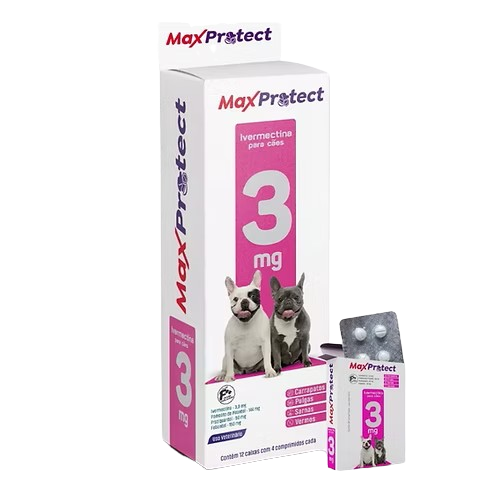 Max Protect Anti Vermes, Carrapato E Pulga 4 Comp Cães 15kg