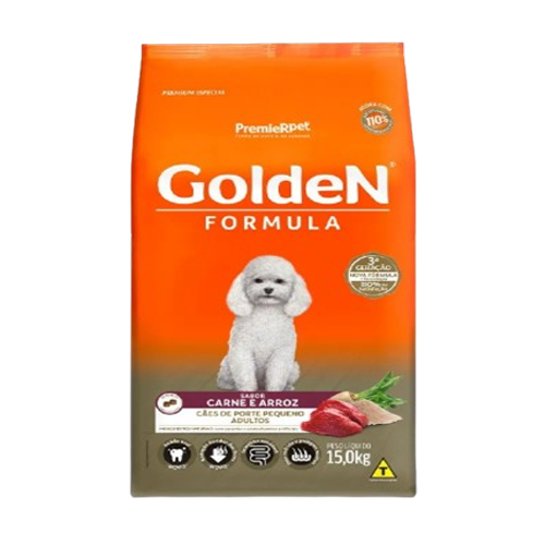 Ração Golden Fórmula Para Cães Adultos de Porte Pequeno Sabor Carne e Arroz 15kg