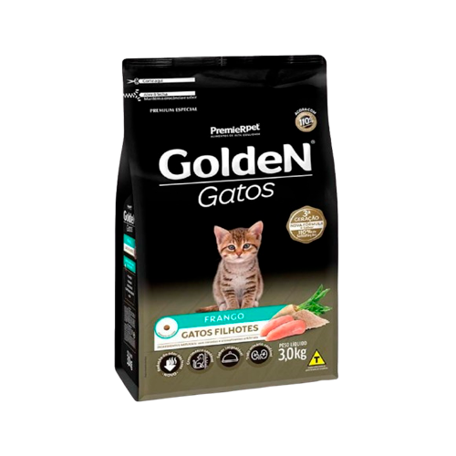 Ração PremieR Pet Golden Gatos Filhotes Sabor Frango - 3kg 