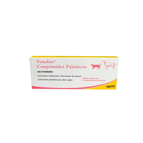 Synulox 250mg Antibiótico para Cães e Gatos 10 comprimidos